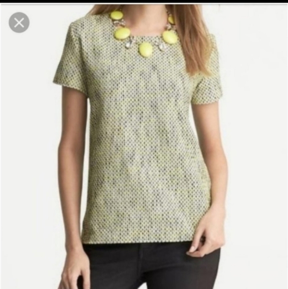 Banana Republic Yellow and Black Tweed Top - Picture 1 of 9